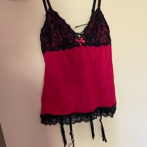 Red lace up super soft lingerie